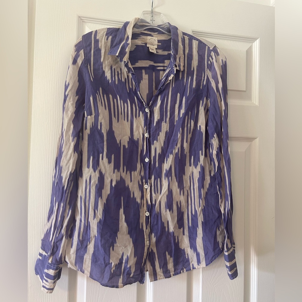 J. Crew The Perfect Shirt button down Ikat Print Size 6